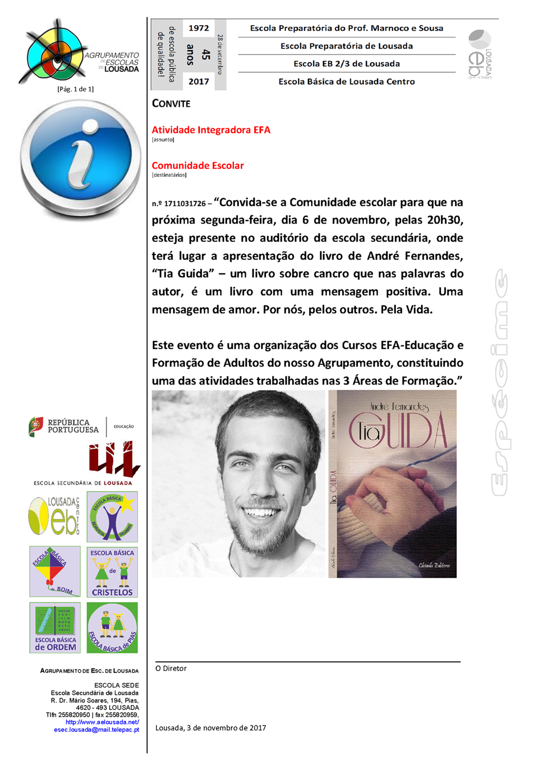 17 11 03 Convite 1711031726 Atividade Integradora EFA Tia Guida
