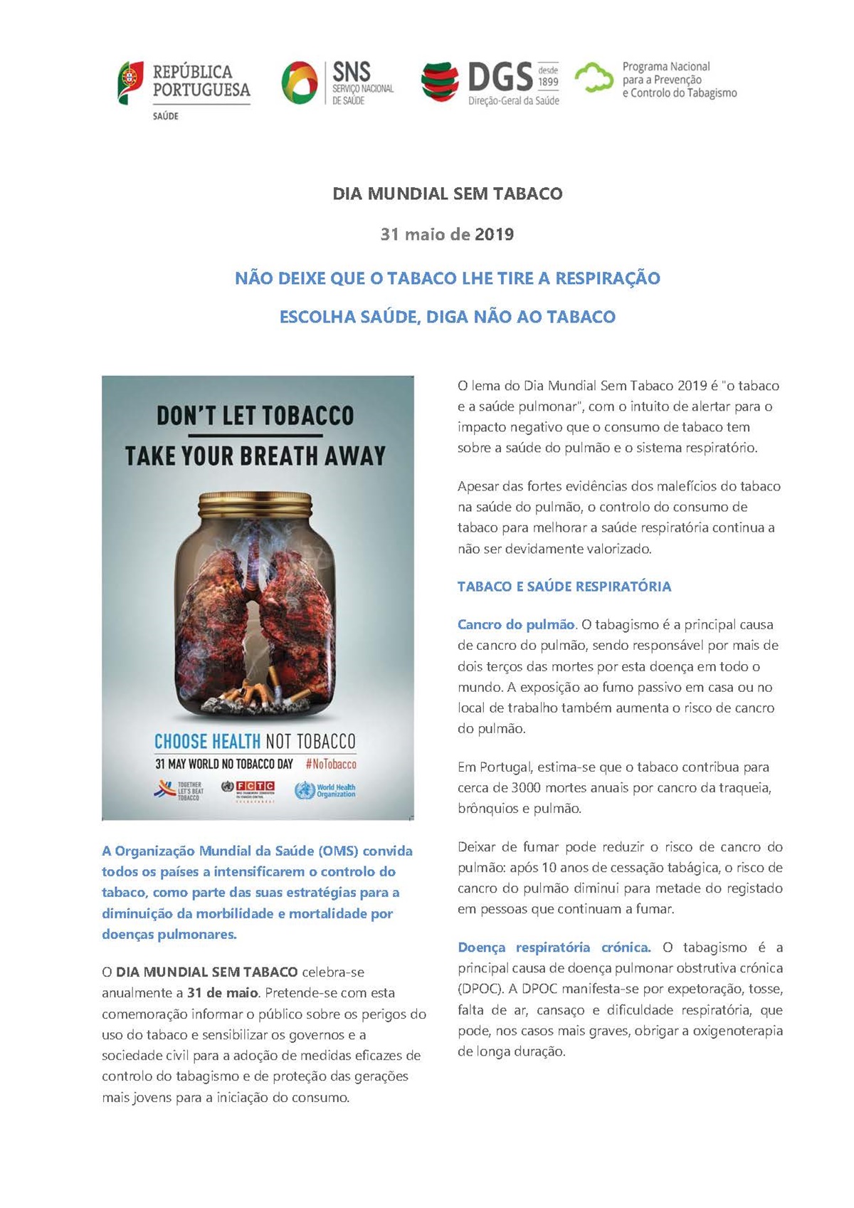 19 05 31 pag01 dia mundial sem tabaco