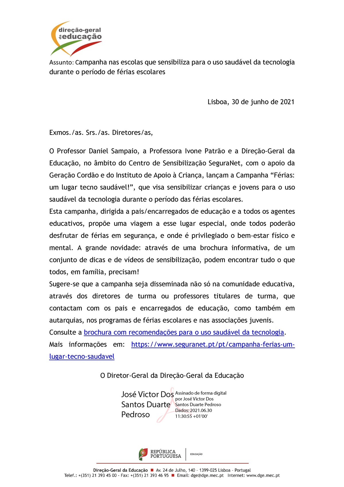 21 07 02 Carta Campanha Ferias lugar tecno saudável f